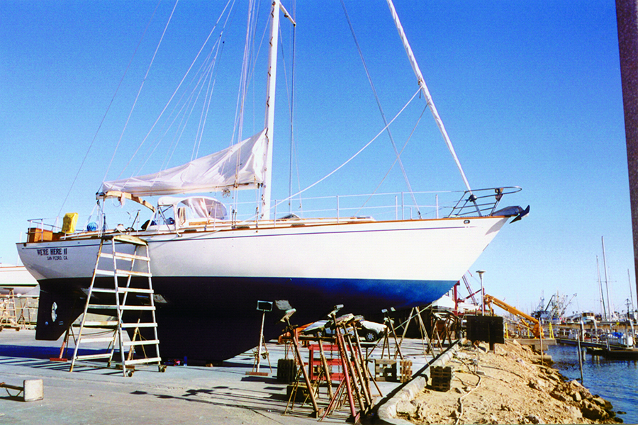 Hauled Out at Anacapa Marine in Oxnard, Waiting for the Shaft