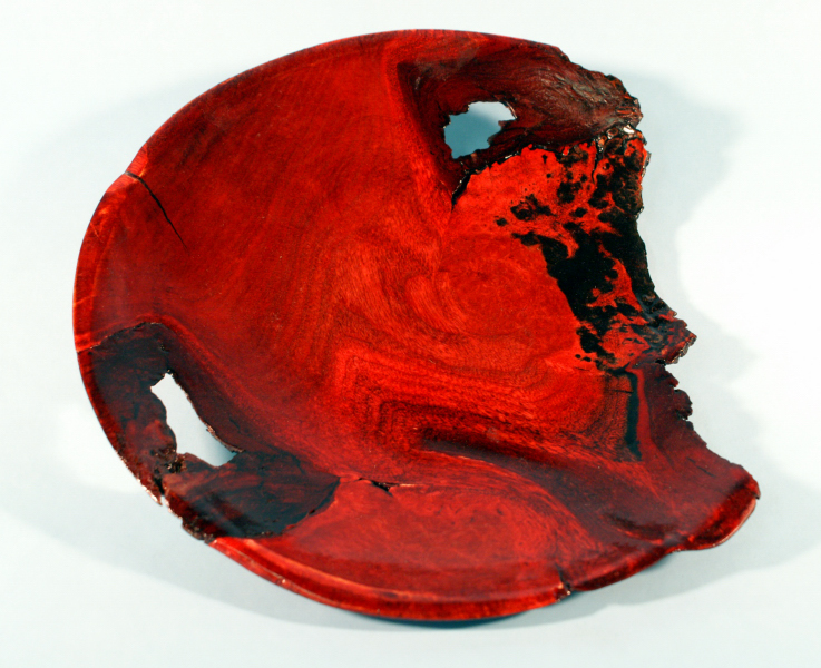 Plate, Black Locust, Red Aniline Dye