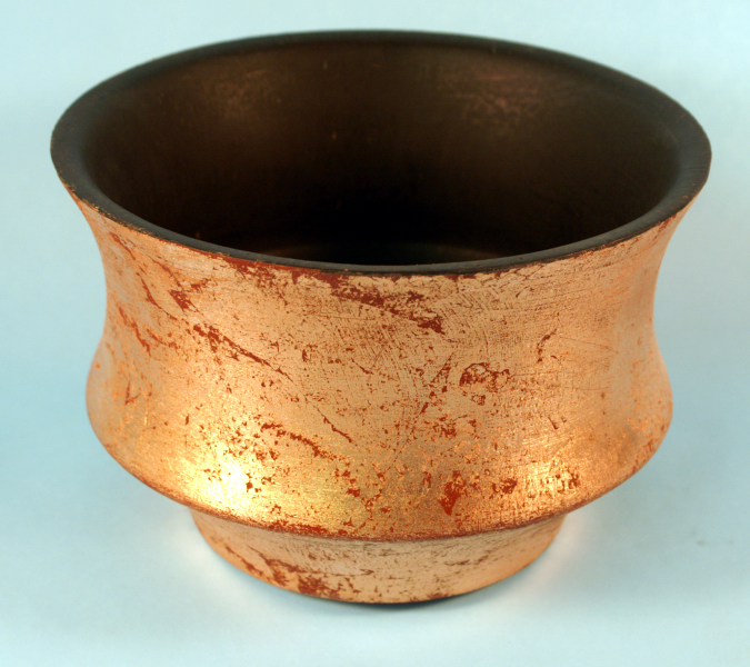 Bowl, Fir, Gold Leaf Over Latex Paint